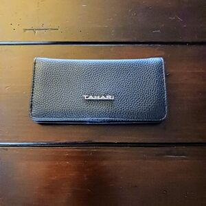 Tahari Black Textured Leather Wallet